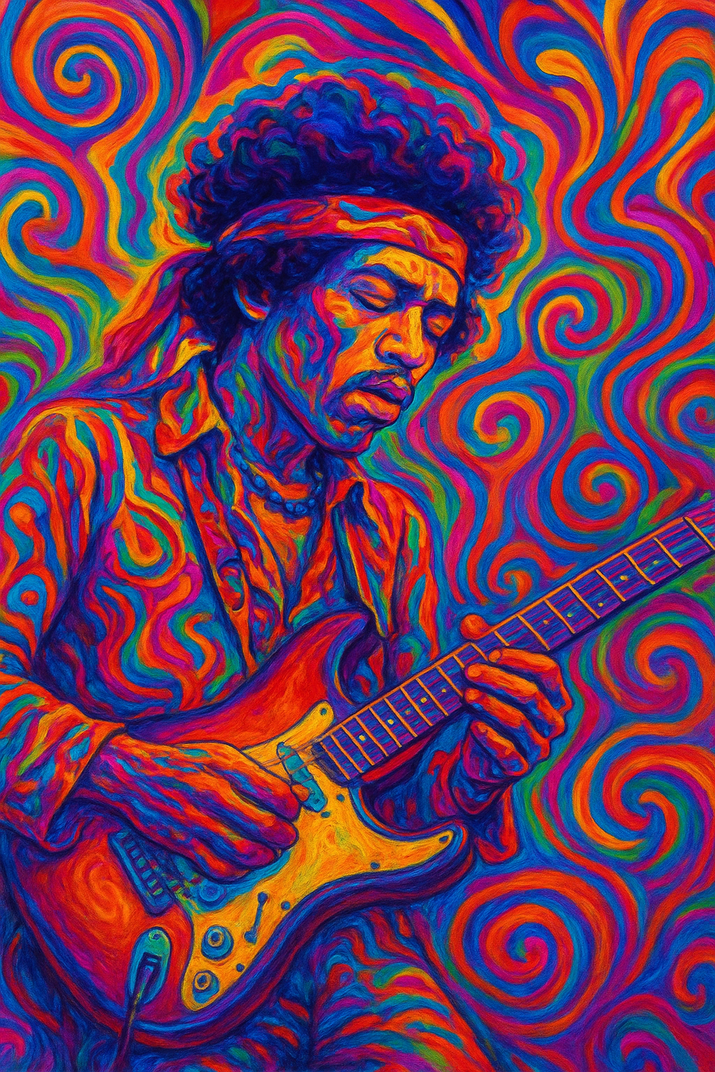 Musiker der Guitarre spielt Illustration