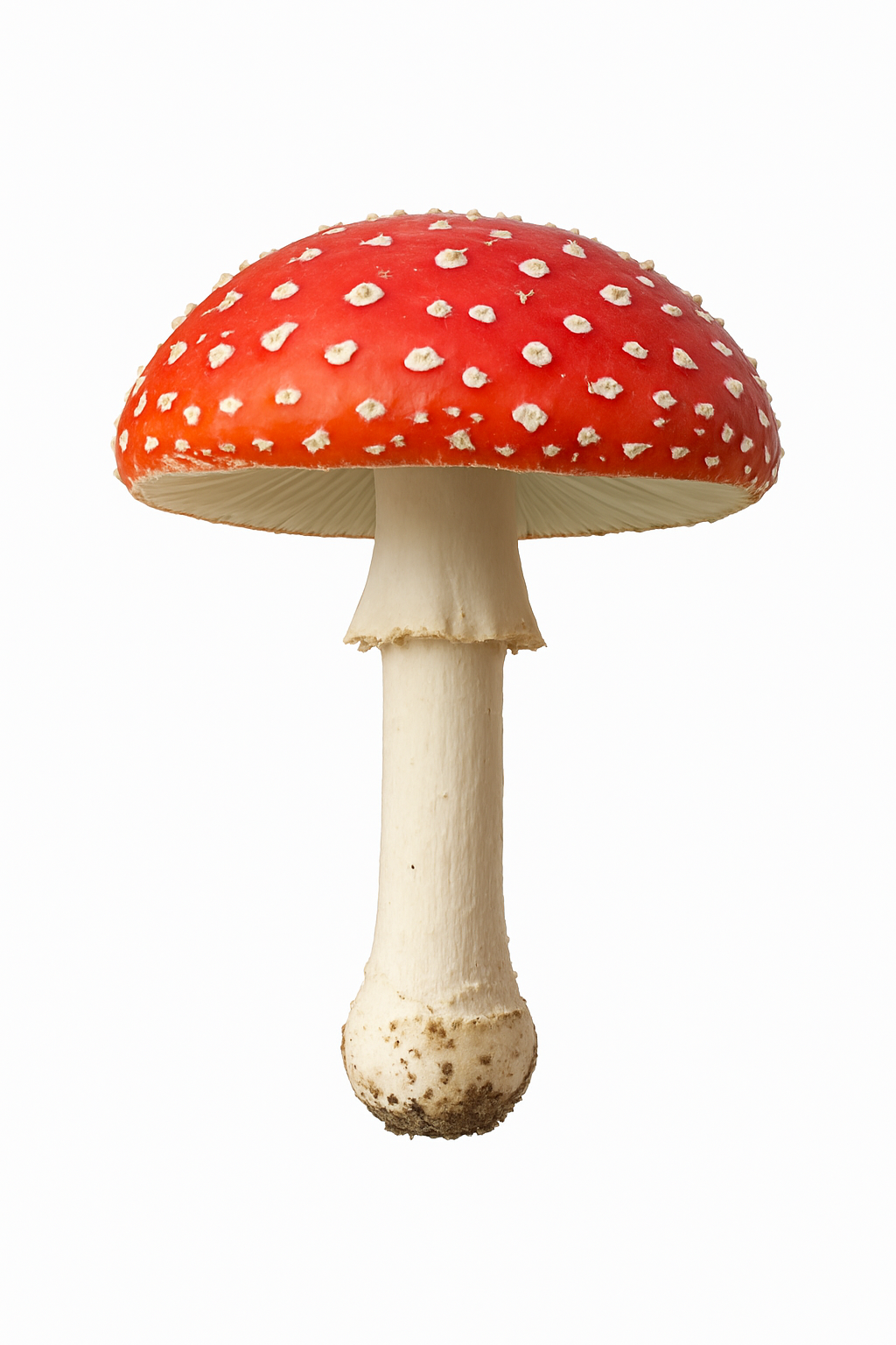 Fliegenpilt amanita muscaria Hintergrund weiß